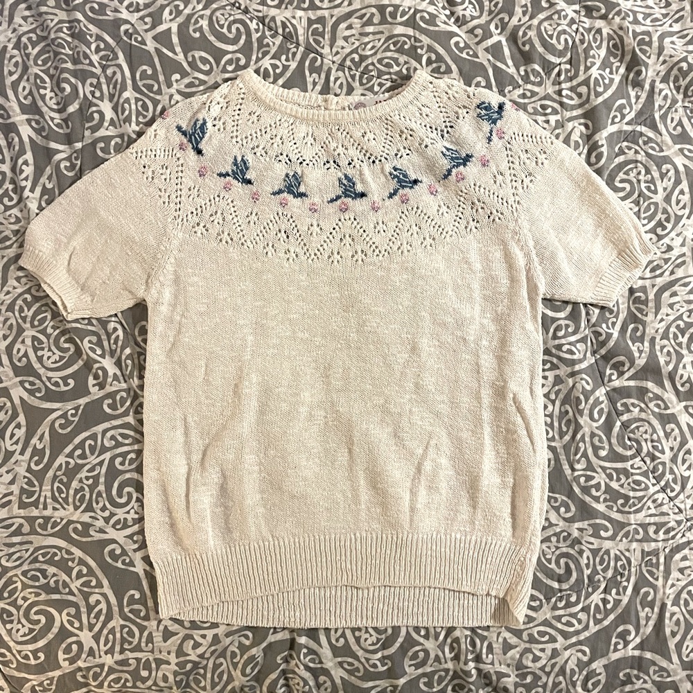 Vintage Knit Short-sleeve Top